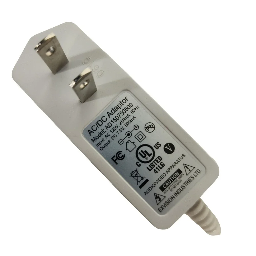 Exivision Industries AC DC Power‎ Adapter Model AD150750500 7.5V 500mA Cord